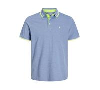 JACK & JONES Herren Fit Polo Shirt JJEPAULOS Uni Sommer Hemd Kurz Arm Pique Cotton Big Size, Farben:Blau-4, Größe:XXL