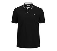 Poloshirt "JJEPAULOS POLO SS NOOS PLS", Herren, Gr. 3XL, schwarz, Piqué, Obermaterial: 100% Baumwolle, JACK & JONES PLUSSIZE, unifarben, regular fit normal, ohne Ausschnitt, Shirts, Baumwolle, regular