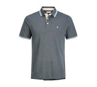 Poloshirt "JJEPAULOS POLO SS NOOS PLS", Herren, Gr. 3XL, stormy weather detail:play, Piqué, Obermaterial: 100% Baumwolle, JACK & JONES PLUSSIZE, unifarben, regular fit taillenbedeckt, ohne Ausschnitt,
