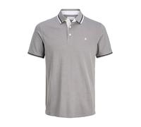 Poloshirt "JJEPAULOS POLO SS NOOS PLS", Herren, Gr. 3XL, grau (ultimate grau detail:play), Piqué, Obermaterial: 100% Baumwolle, JACK & JONES PLUSSIZE, unifarben, regular fit taillenbedeckt, ohne Aussc