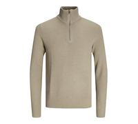 JACK & JONES Male Strickjacke mit Viertelreißverschluss Einfarbig Strickjacke mit Viertelreißverschluss