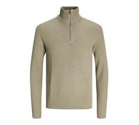 JACK & JONES Male Strickjacke mit Viertelreißverschluss Einfarbig Strickjacke mit Viertelreißverschluss
