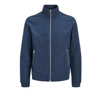 Blouson JACK & JONES "JJERUSH Stylisch, funktional, ideal für Herbst, pflegeleicht", Herren, Gr. M, blau (navy), Web, Obermaterial: 100% Polyester, unifarben, regular fit taillenbedeckt, ohne Ausschni
