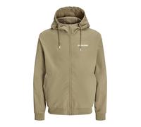 Jack & Jones Blousonjacke Rush mit Kapuze 100% Polyester unifarben Rippbündchen S Crockery/Solid