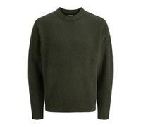 Strickpullover JACK & JONES "JJESOHO OLLIE KNIT CREW NECK SN", Herren, Gr. XL, bunt (duffel bag), Strick, Obermaterial: 51% Polyester, 41% Polyacryl, 5% Wolle, 3% Elasthan, unifarben, modisch, relaxed