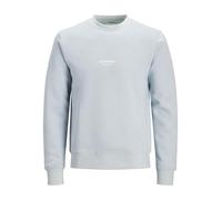 Sweatshirt JACK & JONES "JJESOHO SWEAT CREW NECK NOOS", Herren, Gr. M, celestial blau, angeraute Sweatware, Obermaterial: 80% Baumwolle, 20% Polyester, bedruckt, unifarben, relaxed fit hüftlang, Rundh