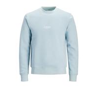 Sweatshirt "JJESOHO SWEAT CREW NECK NOOS PLS", Herren, Gr. 6XL, celestial blau, angeraute Sweatware, Obermaterial: 80% Baumwolle, 20% Polyester, JACK & JONES PLUSSIZE, bedruckt, regular fit normal, Ru