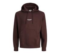 Kapuzensweatshirt JACK & JONES "JJESOHO SWEAT HOOD NOOS", Herren, Gr. L, braun (bitter chocolate), angeraute Sweatware, Obermaterial: 80% Baumwolle, 20% Polyester, bedruckt, relaxed fit normal, Rundha