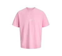 T-Shirt JACK & JONES "JJESOHO TEE SS CREW NECK NOOS", Herren, Gr. XL, prism pink, Single Jersey, Obermaterial: 100% Baumwolle, bedruckt, relaxed fit normal, Rundhals, Shirts T-Shirt, Baumwolle, relaxe