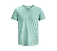 Jack & Jones T-Shirt JJESPLIT NECK TEE SS NOOS Herren V-Ausschnitt 100% Baumwolle Mineral Blue Gr. XS