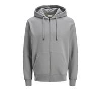 Kapuzensweatjacke JACK & JONES "JJESTAR BASIC SWEAT ZIP HOOD NOOS", Herren, Gr. XXL, grau (ultimate grau), angeraute Sweatware, Obermaterial: 70% Baumwolle, 30% Polyester, unifarben, regular fit taill