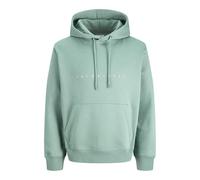 Kapuzensweatshirt JACK & JONES "JJESTAR mit 3D-Print und Kapuze für vielseitige Anlässe", Herren, Gr. M, mineral blau, angeraute Sweatware, Obermaterial: 70% Baumwolle, 30% Polyester, bedruckt, relaxe