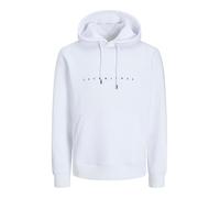 Kapuzensweatshirt JACK & JONES "JJESTAR mit 3D-Print und Kapuze für vielseitige Anlässe", Herren, Gr. L, weiß, angeraute Sweatware, Obermaterial: 70% Baumwolle, 30% Polyester, bedruckt, relaxed fit no