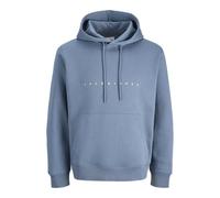 Kapuzensweatshirt JACK & JONES "JJESTAR mit 3D-Print und Kapuze für vielseitige Anlässe", Herren, Gr. L, blau mirage, angeraute Sweatware, Obermaterial: 70% Baumwolle, 30% Polyester, bedruckt, relaxed