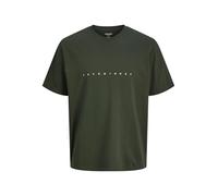 Rundhalsshirt "JJESTAR JJ TEE SS NOOS PLS", Herren, Gr. 3XL, duffel bag, Single Jersey, Obermaterial: 100% Baumwolle, JACK & JONES PLUSSIZE, unifarben, loose fit taillenbedeckt, Rundhals, gerader Absc