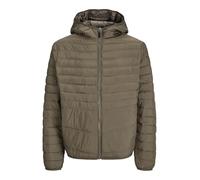 Steppjacke JACK & JONES "JJESTATE PACKABLE PUFFER HOOD NOOS", Herren, Gr. XS, grün (canteen), Web, Obermaterial: 100% Polyester, unifarben, regular fit taillenbedeckt, ohne Ausschnitt, elastischer Bun