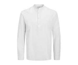 JACK&JONES - JJESUMMER HALF PLACKET SHIRT LS SN white - Gr. - XL
