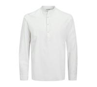 JACK&JONES - JJESUMMER HALF PLACKET SHIRT LS SN white - Gr. - XXL