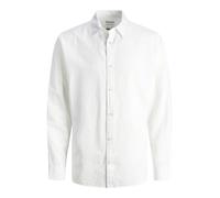 JACK & JONES Herren Jjesummer Linen Shirt Ls Sn Kurzarmhemd, Weiß, XL EU