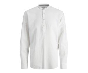 JACK&JONES - JJESUMMER TUNIC LINEN BLEND SHIRT LS SN white - Gr. - XL