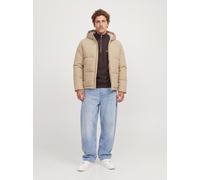Steppjacke JACK & JONES "JJGALAXY PUFFER JACKET", Herren, Gr. S, beige (kelp), Web, Obermaterial: 100% Polyester, unifarben, regular fit normal, gerader Abschluss, Jacken Steppjacke, Kunstfaser, regul
