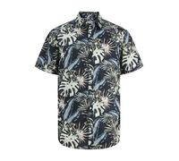JACK&JONES - JJHONOLULU AOP SHIRT SS PLS Black, EU2XL US1L