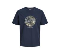JACK&JONES - JJHONOLULU SHAPE TEE SS CREW NECK LN Navy Blazer - Gr. - S