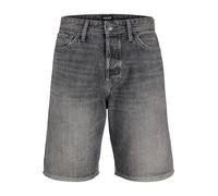 JACK & JONES Baggy Fit Jeansshorts mit Eingrifftaschen Modell 'ALEX' in Mittelgrau, Größe S