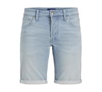Shorts JACK & JONES "JJIRICK JJICON I.K. SHORTS GE 118 SN", Herren, Gr. M, N-Gr, blau (blau denim), Web, Obermaterial: 48% Baumwolle, 26% Viskose, 25% Polyester, 1% Elasthan, unifarben, regular fit kn