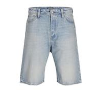 Shorts JACK & JONES, Herren, Gr. L, N-Gr, blau (blau denim), Denim/Jeans, Obermaterial: 100% Baumwolle, Abriebeffekte, casual, relaxed fit kniebedeckend, Hosen (33045321-L) blau denim