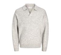 JACK & JONES JJSOHO OLLIE KNIT SPLIT NECK LN Herren | LIGHT GREY MELANGE | M