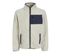 Fleecejacke JACK & JONES "JJTHATCHER FLEECE JACKET", Herren, Gr. S, moonbeam, Web, Obermaterial: 100% Polyester, unifarben, regular fit normal, Jacken Fleecejacke (78279946-S) moonbeam