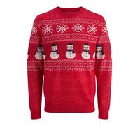 JACK&JONES - JJXMAS ANDREW KNIT CREW NECK true red - Gr. - M