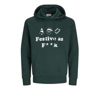 JACK&JONES - JJXMAS ONE COLOR FUNNY SWEAT HOOD scarab - Gr. - XL