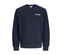 Jack & Jones Sweatshirt JJYUKI Back Sweat Crew Neck Dunkelblau Herren Plussize M