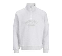 Jack & Jones Sweatshirt Jorbleecker Branding Stehkragen Boyfriend-Fit Weiß Gr. M