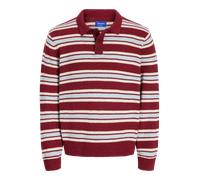 JACK & JONES JORCAMBRIDGE KNIT STRIPE POLO LN Herren | TIBETAN RED SKYWAY | XXL
