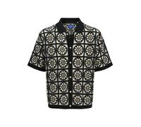 JACK&JONES - JORCARTAGENA CROCHET KNIT POLO black - Gr. - M