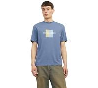 JACK & JONES Herren Rundhals T-Shirt JORFREDERIKSBERG - Relaxed Fit S-XXL Cotton, Größe:M, Farbe:Nightshadow Blue 12262492