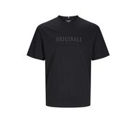 Rundhalsshirt JACK & JONES "JORFREDERIKSBERG TEE SS CREW NECK NOOS", Herren, Gr. XS, schwarz, Jersey, Obermaterial: 100% Baumwolle, unifarben, modisch, regular fit normal, Rundhals, Kurzarm, Shirts (1