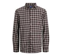 JACK&JONES - JORJOSHUA FLANNEL CHECK SHIRT LS LN deep mahogany - Gr. - XXL
