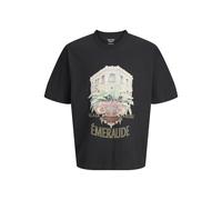 JACK&JONES - JORMENTON PHOTO TEE SS CREW NECK Black - Gr. - XL