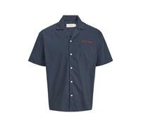 JACK&JONES - JORMENTON POPLIN STRIPE RESORT SHIRT SS Sky Captain - Gr. - L