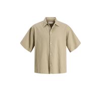 Kurzarmhemd JACK & JONES "JORMONTAUK WAVY TEXTURE SHIRT SS SN", Herren, Gr. XL, N-Gr, crockery, Web, Obermaterial: 100% Baumwolle, unifarben, relaxed fit normal, Hemden, Baumwolle, relaxed fit (145441