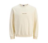JACK & JONES Sweatshirt JORNORREBRO EMB SWEAT CREW NOOS Herren Rundhals Antique Weiß M
