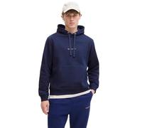 Kapuzensweatshirt JACK & JONES "JORNORREBRO EMB SWEAT HOOD NOOS", Herren, Gr. S, blau (ocean cavern), angeraute Sweatware, Obermaterial: 89% Baumwolle, 11% Polyester, unifarben, modisch, relaxed fit n