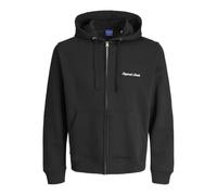 Kapuzensweatshirt JACK & JONES "JORNORREBRO EMB SWEAT ZIP HOOD NOOS", Herren, Gr. S, schwarz, angeraute Sweatware, Obermaterial: 89% Baumwolle, 11% Polyester, unifarben, modisch, relaxed fit normal, R