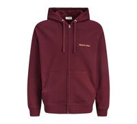 Kapuzensweatshirt JACK & JONES "JORNORREBRO EMB SWEAT ZIP HOOD NOOS", Herren, Gr. S, cabernet, angeraute Sweatware, Obermaterial: 89% Baumwolle, 11% Polyester, bedruckt, relaxed fit normal, Rundhals,