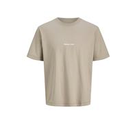 Kurzarmshirt JACK & JONES "JORNORREBRO EMB TEE SS CREW NECK NOOS", Herren, Gr. S, vintage khaki, Jersey, Obermaterial: 100% Baumwolle, unifarben, relaxed fit normal, Rundhals, gerader Abschluss, Shirt