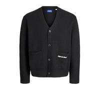 JACK & JONES Regular Fit Strickjacke in Strick-Optik Modell 'JORN' in Black, Größe 164
